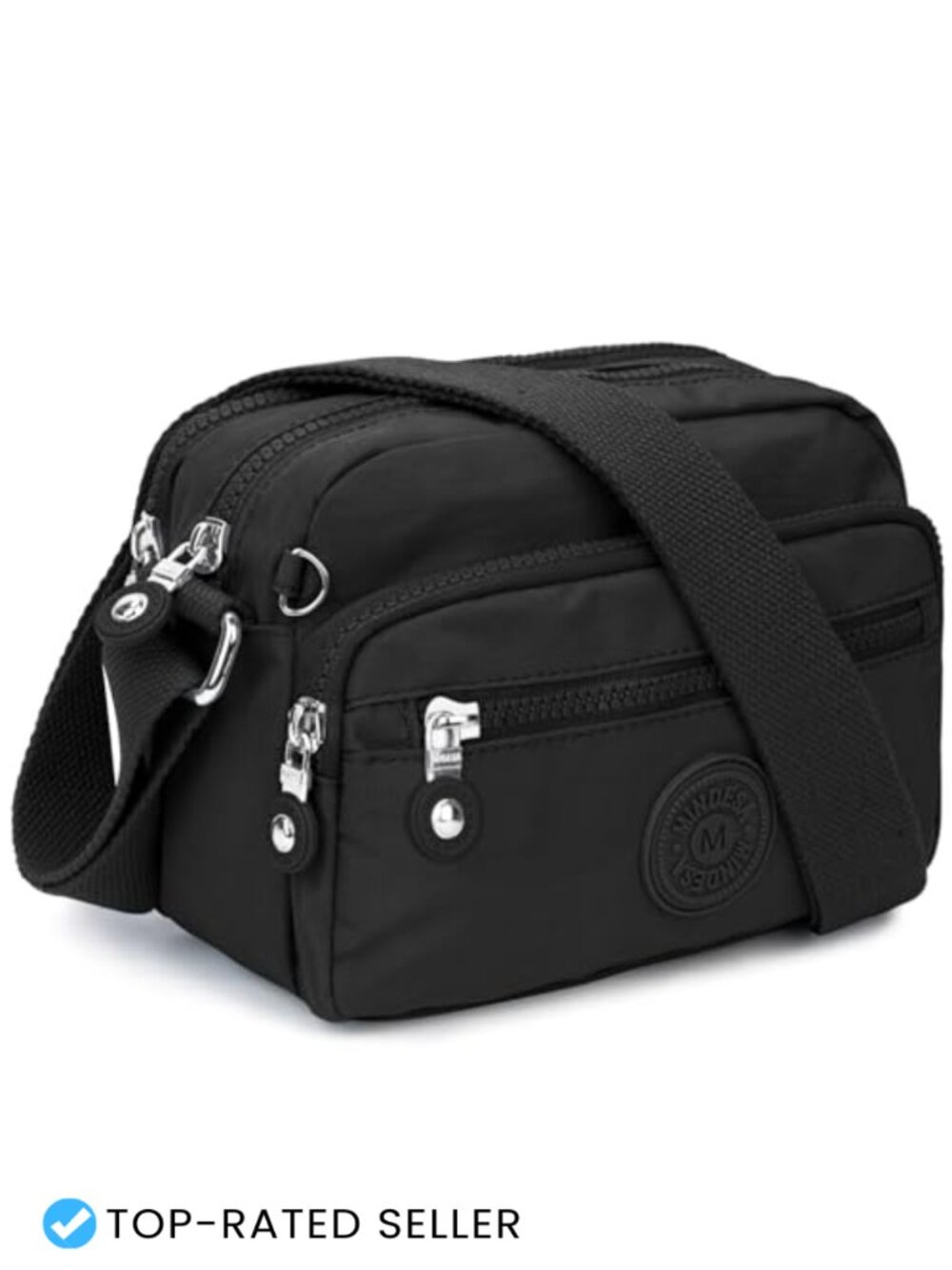 Nylon Crossbody Bag Waterproof Small Shoulder Purse Multi-Pocket Handbag
